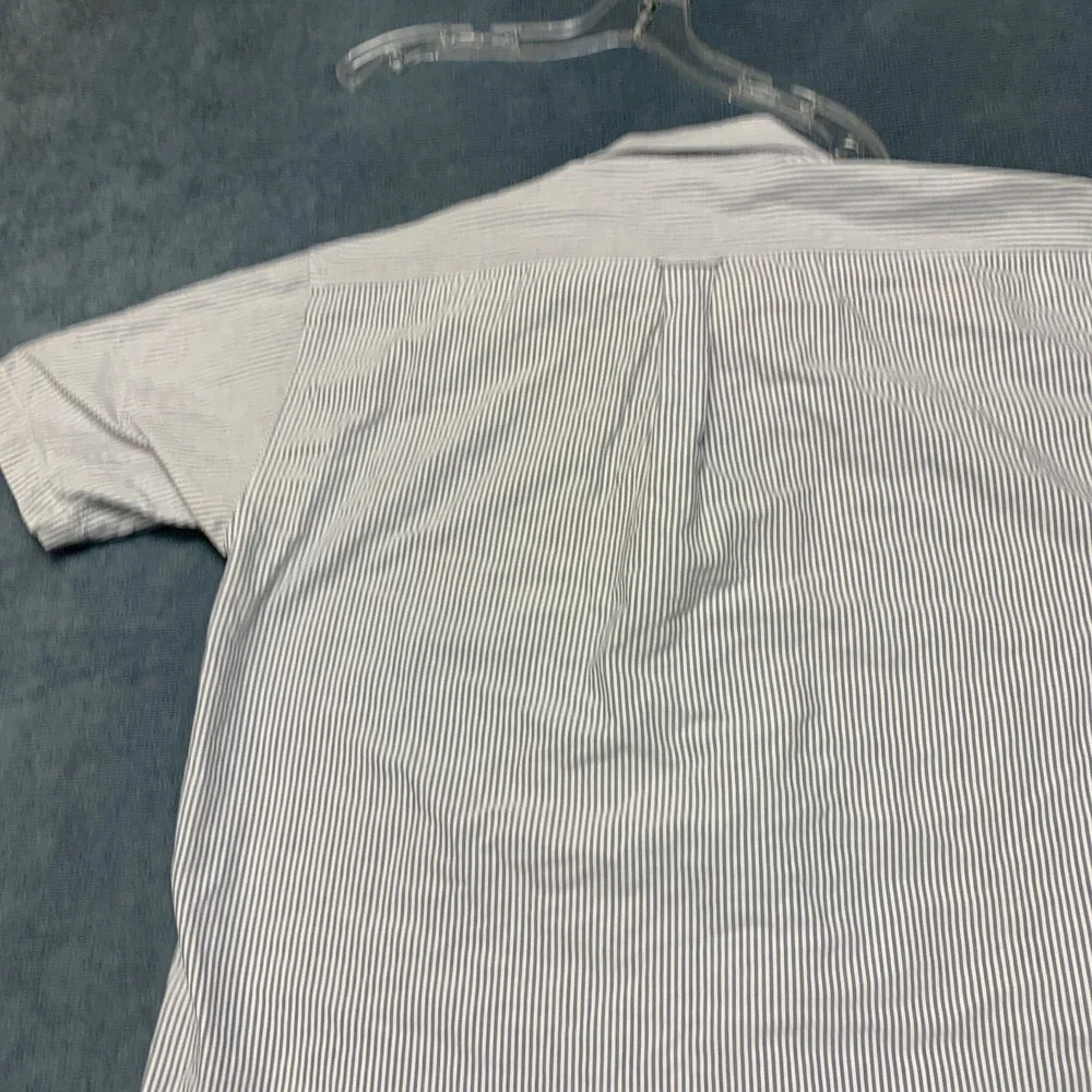 Polo by Ralph Lauren Shirt Mens XL White Blue Striped Short Sleeve Button-Down